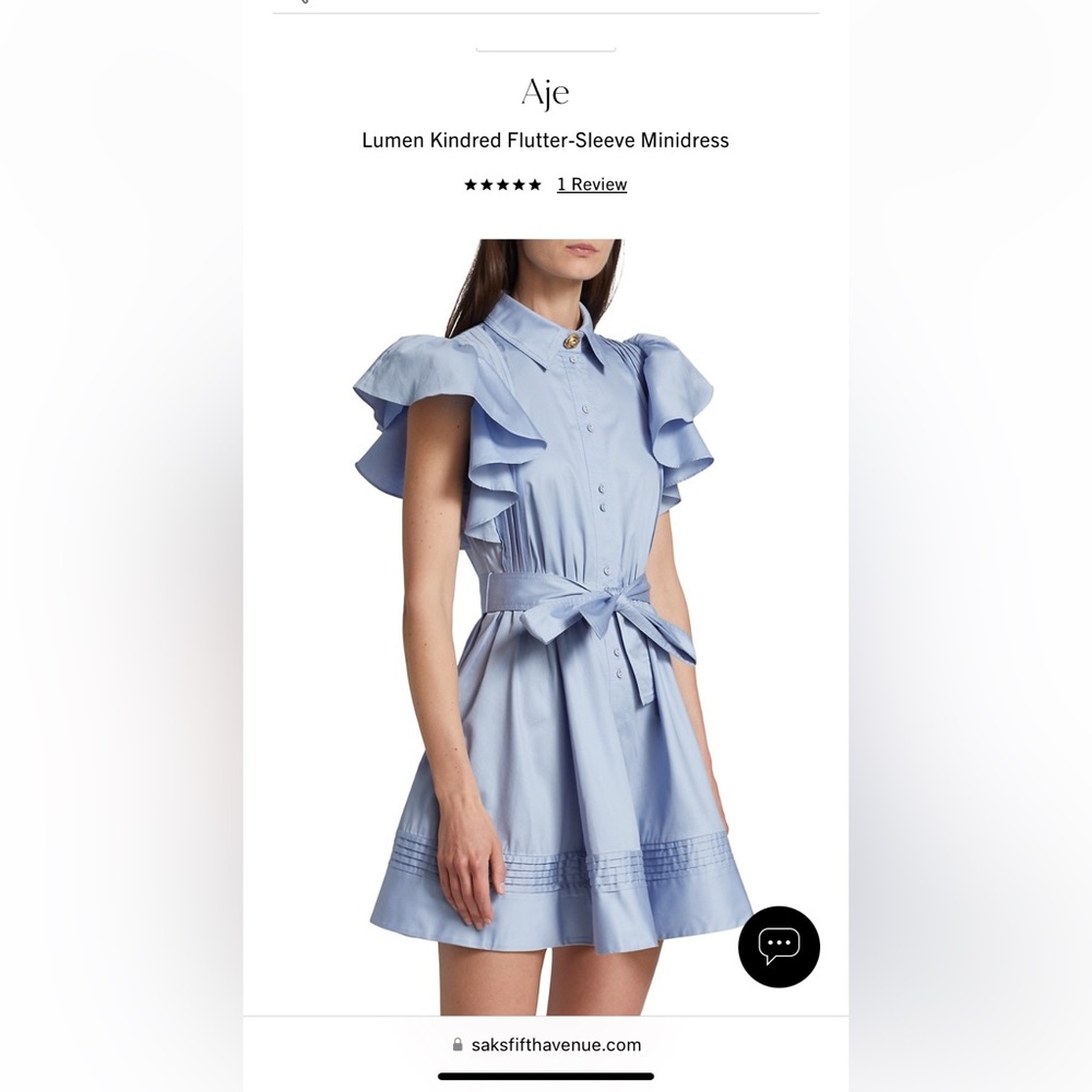 Aje Lumen Kindred Flutter Sleeve Dress US 4 (AU 8)